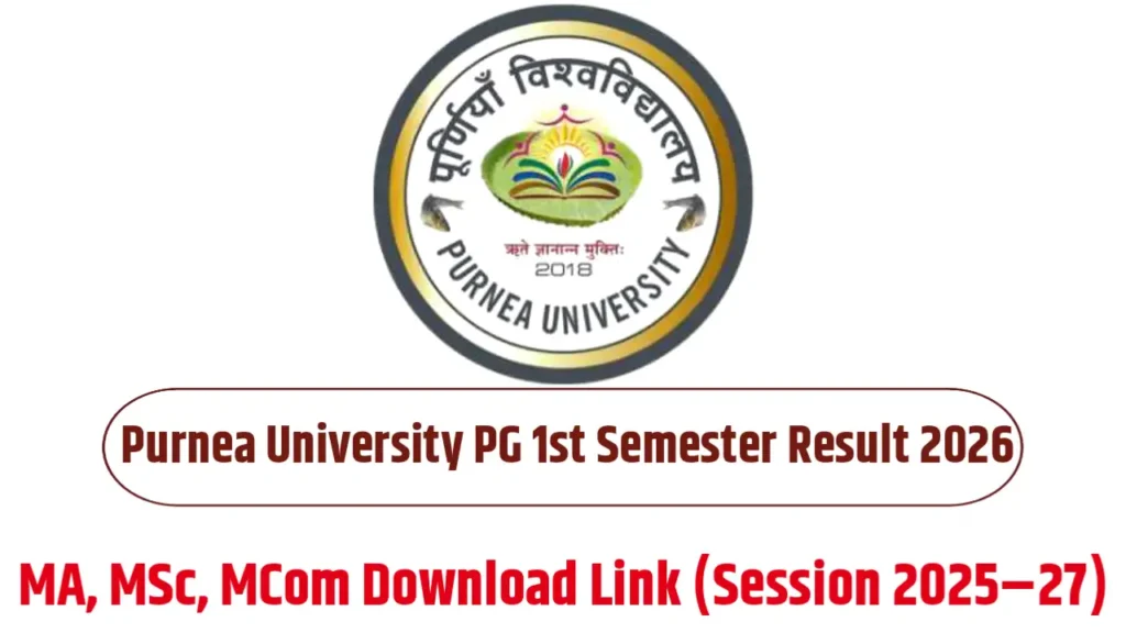 Purnea University PG 1st Semester Result 2026