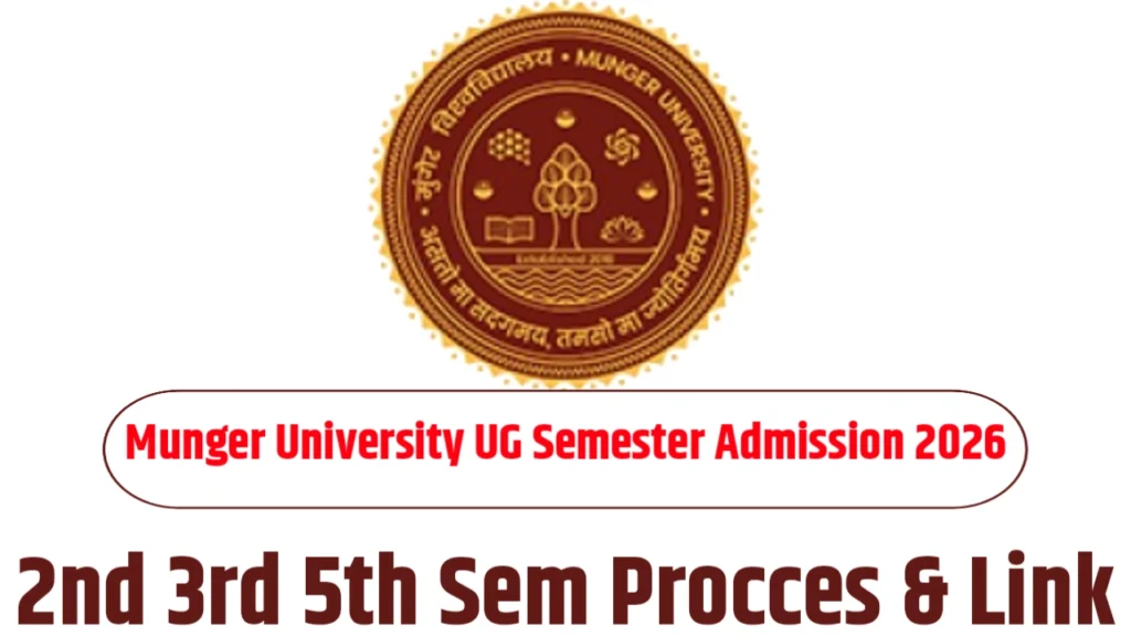 Munger University UG Semester Admission 2026: 2nd 3rd 5th Sem Procces & Link