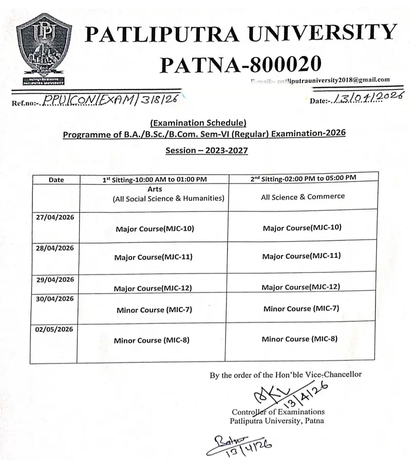 PPU UG Sem 6 Admit Card 2026 Download – Session 2023-27 Exam Routine, PDF & Direct Link