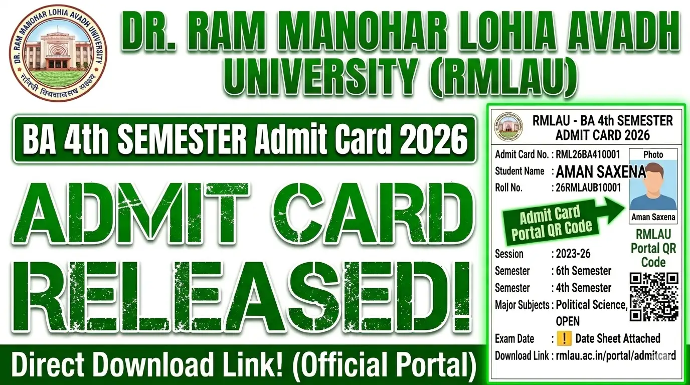 RMLAU BA 4th Semester Admit Card 2026
