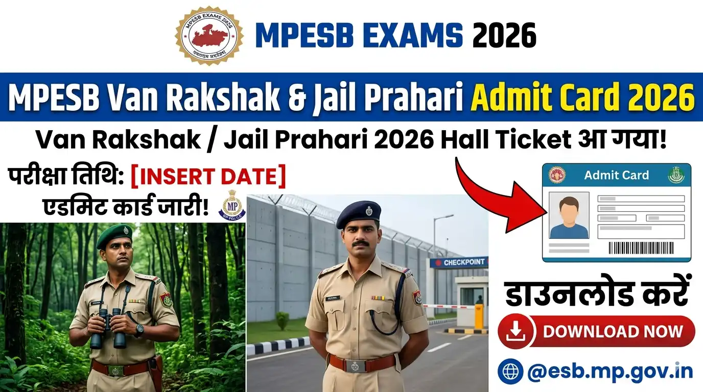 MPESB Van Rakshak Jail Prahari Admit Card 2026 – Forest Guard 2026 Hall Ticket Date Released @esb.mp.gov.in