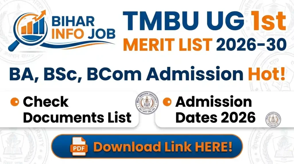 TMBU UG 1st Merit List 2026–30 – Graduation BA, BSc, BCom First Merit List, Admission Date, Documents & PDF Download Link