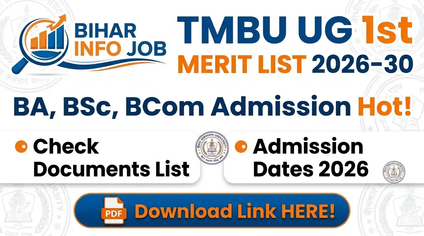 TMBU UG 1st Merit List 2026–30 – Graduation BA, BSc, BCom First Merit List, Admission Date, Documents & PDF Download Link