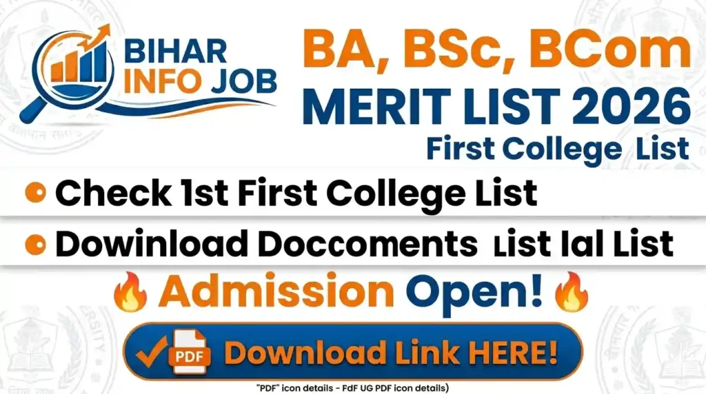 Ba Bsc Bcom Merit List 2026 - 1st First College List, Admission Documents & PDF Download Link