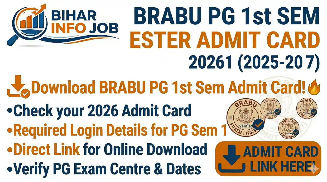 BRABU PG 1st Semester Admit Card 2026 (2025-27) Download Link