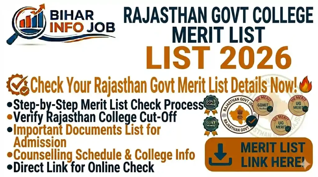 Rajasthan Govt College Merit List 2026
