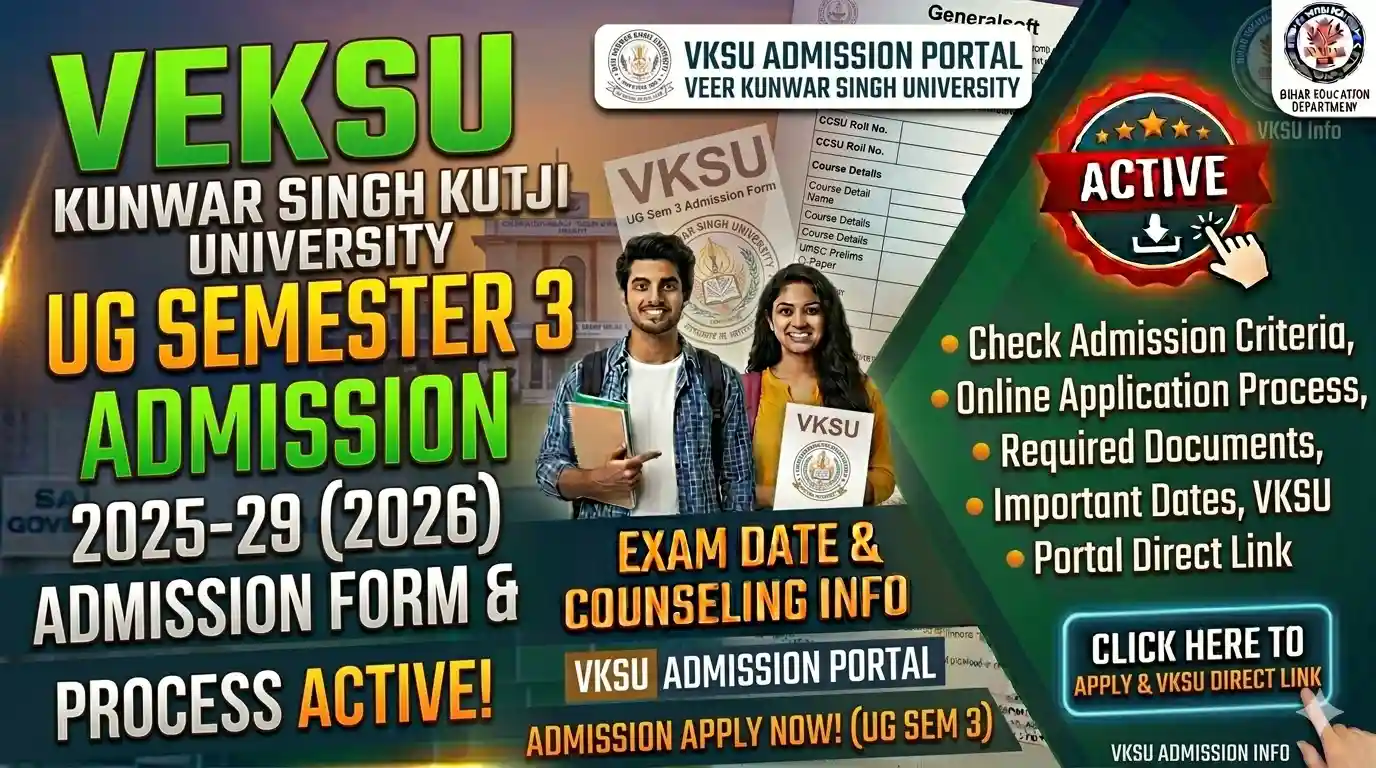 VKSU UG Semester 3 Admission 2026 2025-29