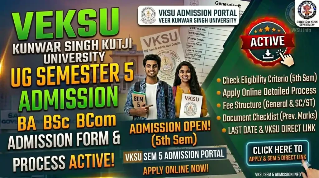 VKSU UG Semester 5 Admission 2026
