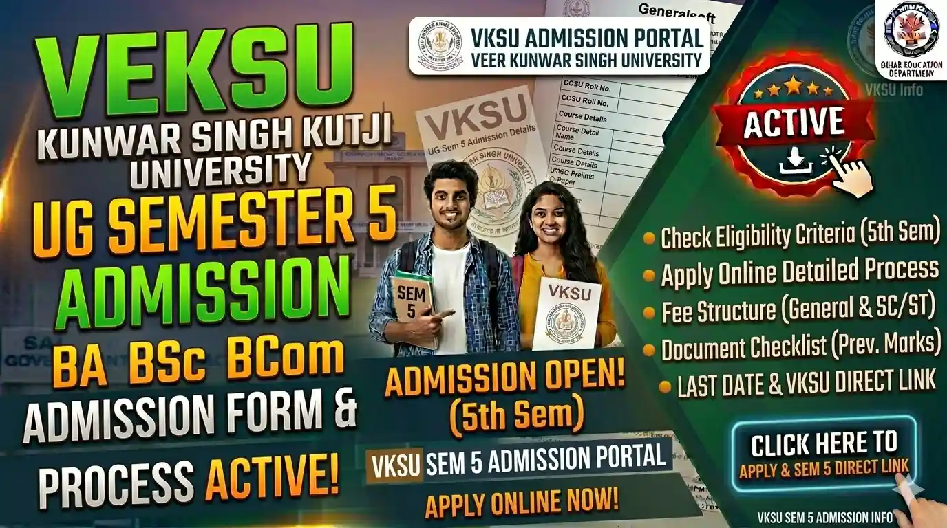 VKSU UG Semester 5 Admission 2026