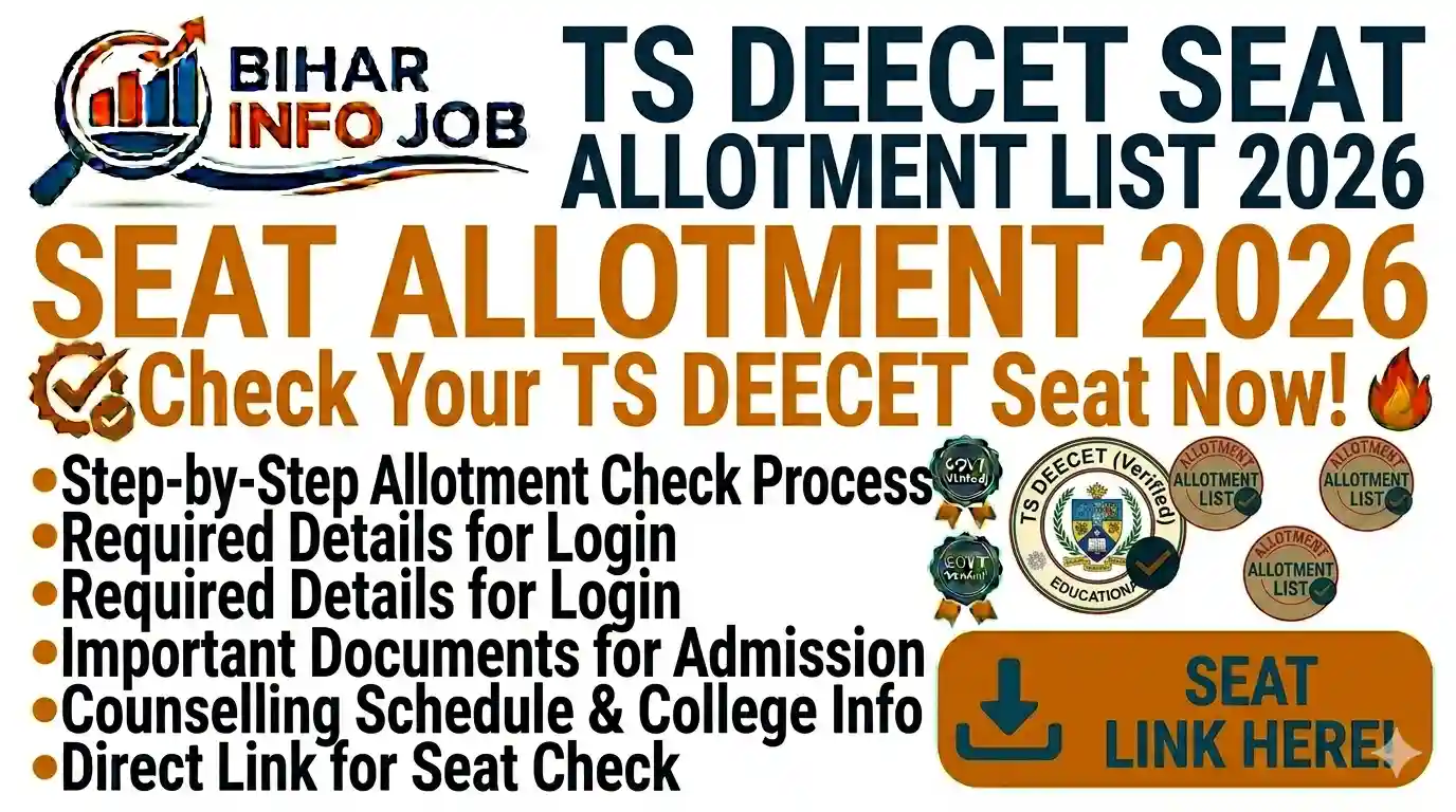 TS DEECET Seat Allotment 2026 - 1St Allotment Result List Download Link