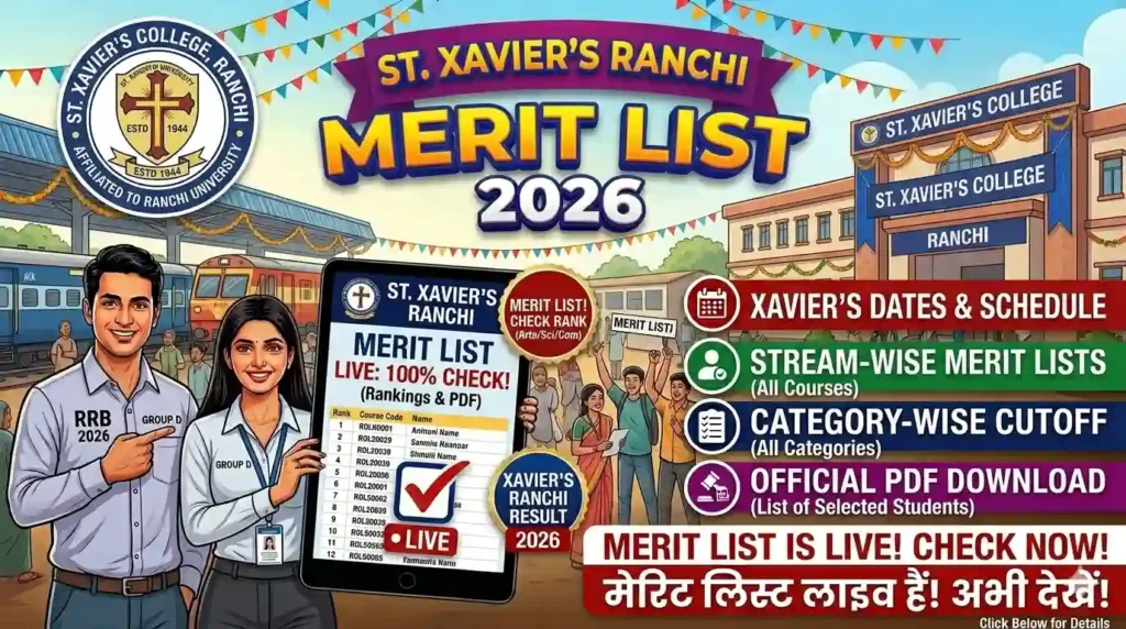 St Xavier’s College Ranchi 2nd Merit List 2026