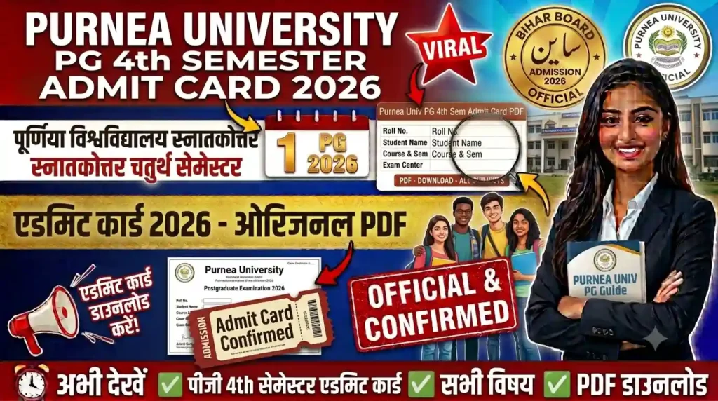 Purnea University PG 4th Semester Admit Card 2026