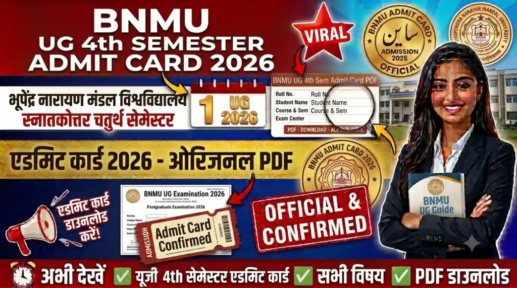 BNMU UG 4th Semester Admit Card 2026 Date