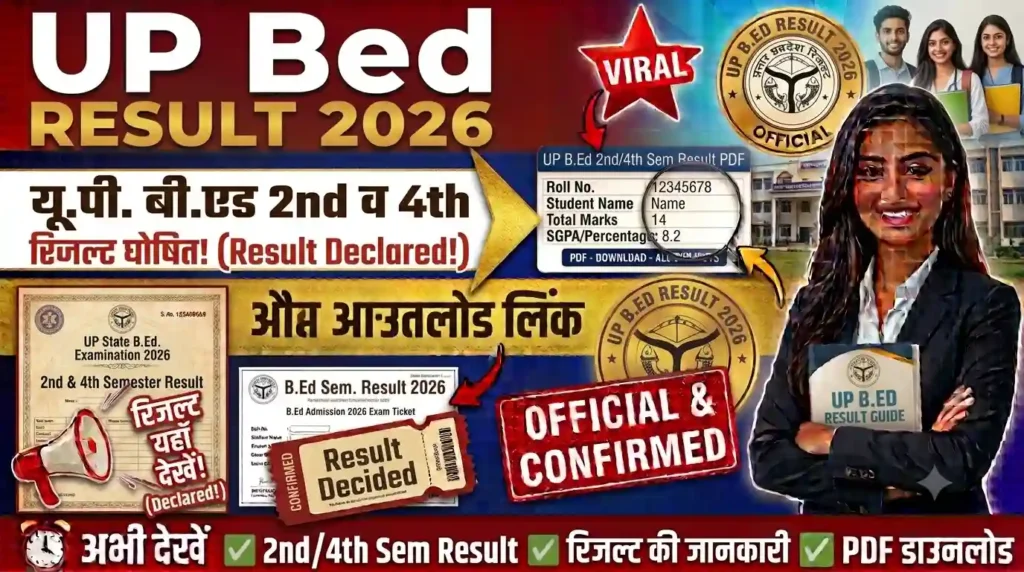 UP Bed 2nd & 4th Semester Result 2026 - VBSPU BTC Second & Fourth Sem Result Download Link
