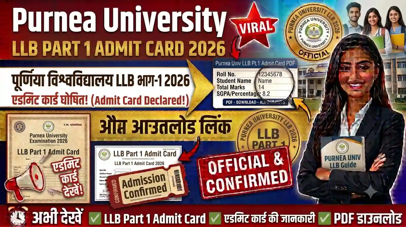 Purnea University LLB Part 1 Admit Card 2026