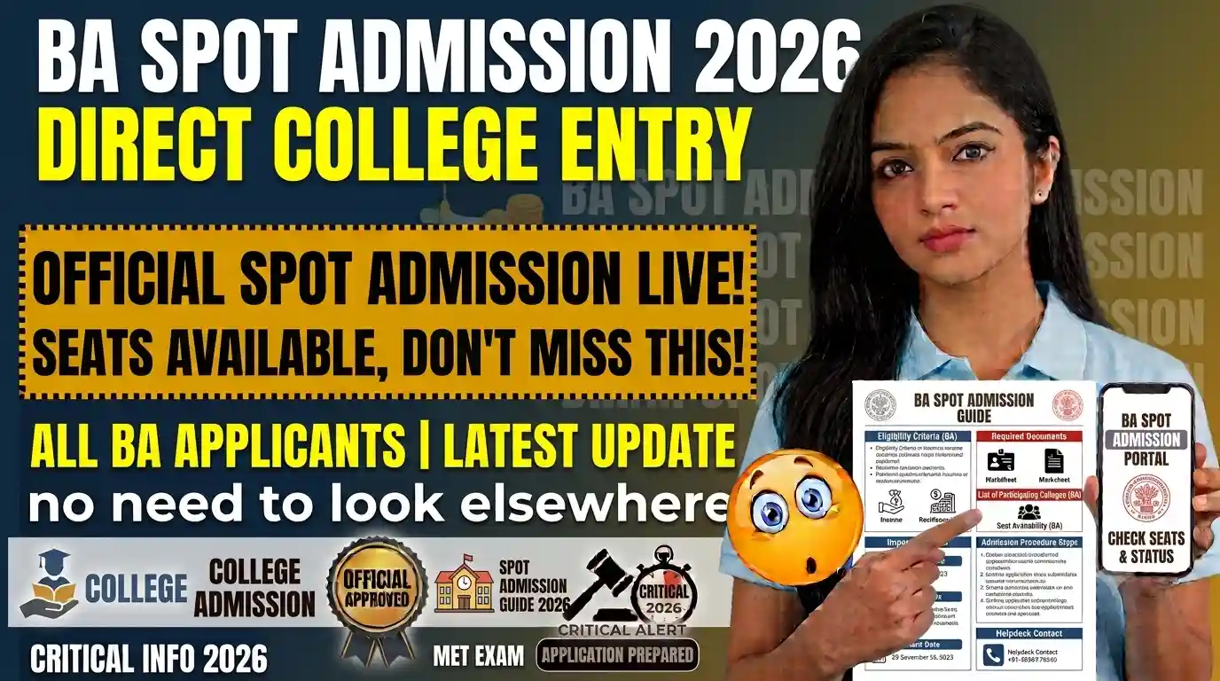 BA SPOT Admission 2026 - Bachelor of Arts Course 26 30 Last Date & Online Apply Link